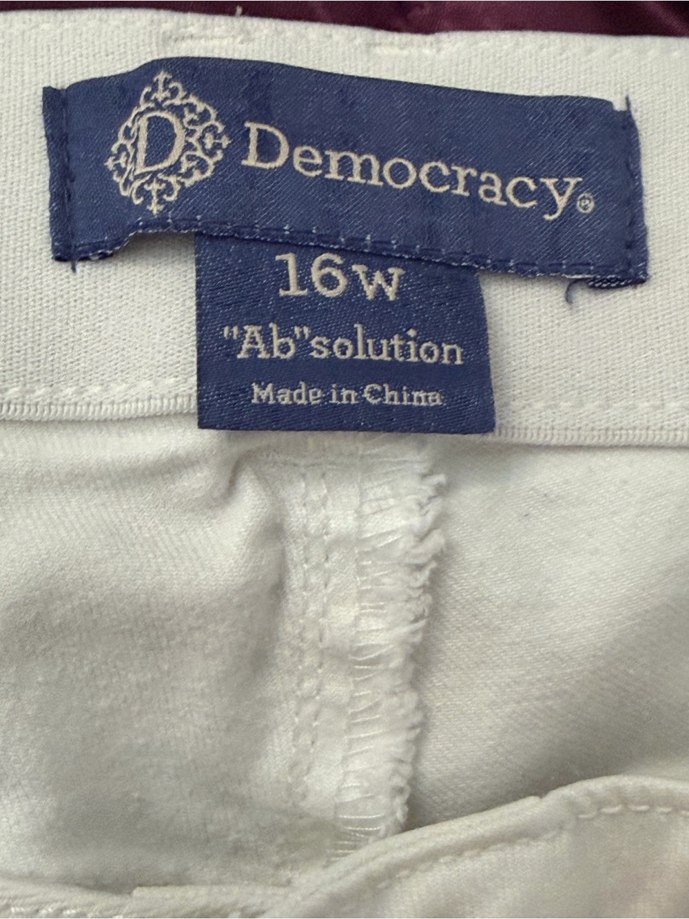 Democracy Cream/White 'Ab'solution' Waistband Close-Up